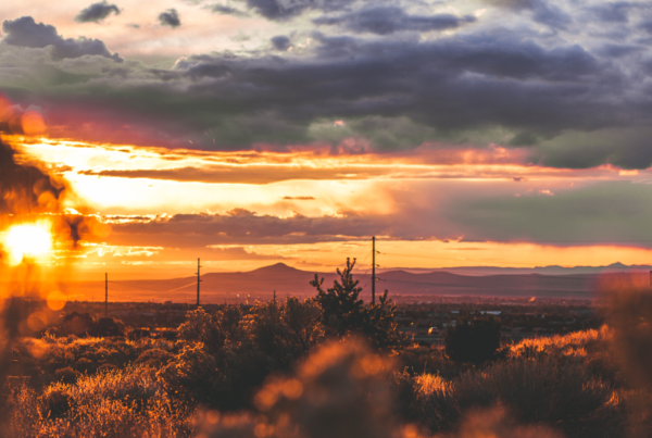 landscape photo of new mexico during sunset