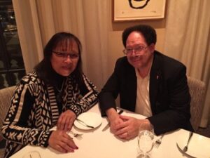 Wife and husband Denise and Bernard Coley at a restaurant
