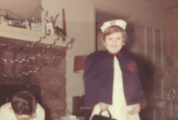 Marilyn Hart in a nurse costume as a child